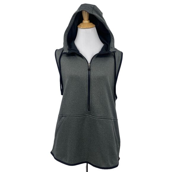 Under Armour Vest Womens M Medium Gray Storm Half Zip Fleece Hooded Jacket - Picture 1 of 14